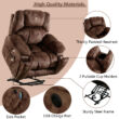 Bestier 40.6 in. W Brown Soft Fabric Power Lift Recliner Chair with Massage and Heating