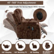 Bestier 40.6 in. W Brown Soft Fabric Power Lift Recliner Chair with Massage and Heating