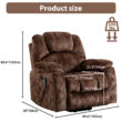 Bestier 40.6 in. W Brown Soft Fabric Power Lift Recliner Chair with Massage and Heating