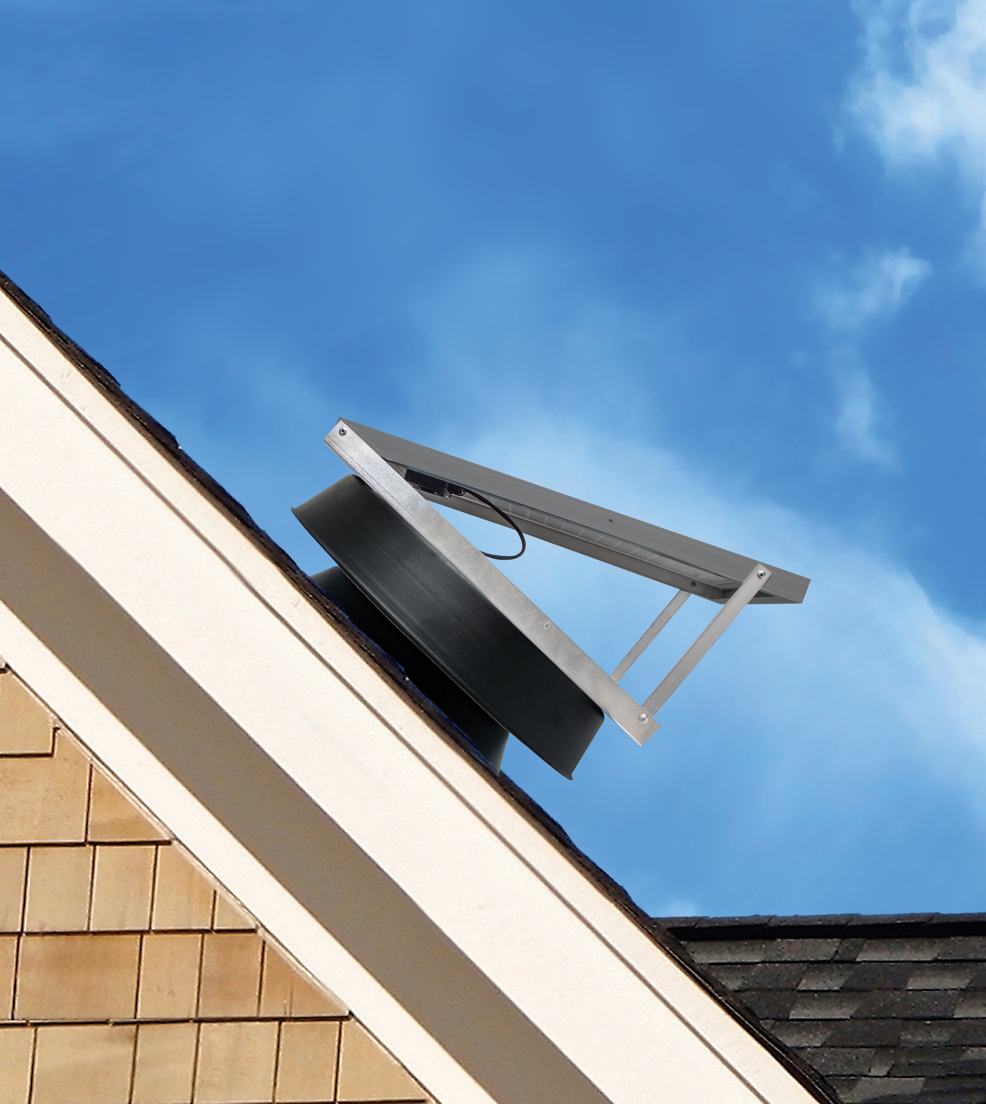 Skyview Solar Attic Fans Grey Aluminum Roll Power Roof Vent Skyview Solar Attic Fans Grey Aluminum Roll Power Roof Vent