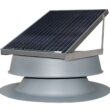 Skyview Solar Attic Fans 27.5-in x 27-in Black Aluminum Roll Roof Ridge Vent