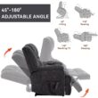 GZMR Up to 350 LBS 8-Point Vibration Massage Heating Power Lift Recliner Gray Polyester Upholstered Powered Reclining Stationary Infinite-position with Lift Assistance