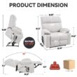Boyel Living Beige Dual Motor Infinite Position Up to 350 LBS Chenille Power Lift Recliner Chair with Dual Cup Holders