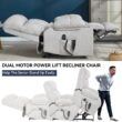 Boyel Living Beige Dual Motor Infinite Position Up to 350 LBS Chenille Power Lift Recliner Chair with Dual Cup Holders