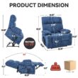 Boyel Living Blue Dual Motor Infinite Position Up to 350 LBS Chenille Power Lift Recliner Chair with Dual Cup Holders