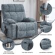 Boyel Living Gray Dual Motor Infinite Position Up to 350 LBS Chenille Power Lift Recliner Chair with Dual Cup Holders