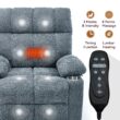 Boyel Living Gray Dual Motor Infinite Position Up to 350 LBS Chenille Power Lift Recliner Chair with Dual Cup Holders