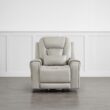 Circle 55 Gray Leather Upholstered Powered Reclining Stationary with Lift Assistance