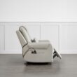 Circle 55 Gray Leather Upholstered Powered Reclining Stationary with Lift Assistance