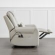 Circle 55 Gray Leather Upholstered Powered Reclining Stationary with Lift Assistance