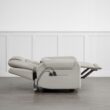Circle 55 Gray Leather Upholstered Powered Reclining Stationary with Lift Assistance