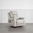 Circle 55 Gray Leather Upholstered Powered Reclining Stationary with Lift Assistance