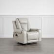 Circle 55 Gray Leather Upholstered Powered Reclining Stationary with Lift Assistance