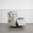 Circle 55 Gray Leather Upholstered Powered Reclining Stationary with Lift Assistance