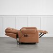 Circle 55 Saddle Leather Upholstered Powered Reclining Stationary with Lift Assistance