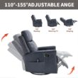 GZMR Heat Massage Rocker Swivel Manual Recliner Chair Navy Leather Upholstered Swivel rocker Infinite-position