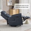GZMR Heat Massage Rocker Swivel Manual Recliner Chair Navy Leather Upholstered Swivel rocker Infinite-position