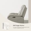 Circle 55 Grey Leather Upholstered Powered Reclining Stationary Infinite-position