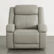 Circle 55 Grey Leather Upholstered Powered Reclining Stationary Infinite-position