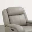 Circle 55 Grey Leather Upholstered Powered Reclining Stationary Infinite-position
