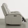 Circle 55 Grey Leather Upholstered Powered Reclining Stationary Infinite-position