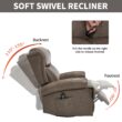 Bayfeve Brown Gray Genuine Leather Leather Upholstered Swivel rocker 3-position