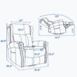 Bayfeve Brown Gray Genuine Leather Leather Upholstered Swivel rocker 3-position