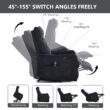 Huluwat Black Chenille Single Motor Power Lift Recliner Chair with Massage and Heat for Elderly Heavy Duty Motion Mechanism and One USB for Charging Max Reclining Angle 155