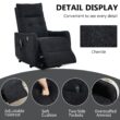 Huluwat Black Chenille Single Motor Power Lift Recliner Chair with Massage and Heat for Elderly Heavy Duty Motion Mechanism and One USB for Charging Max Reclining Angle 155