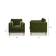 Jennifer Taylor Home Knox 36-in W Farmhouse Olive Green Velvet Accent Armchair
