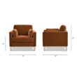 Jennifer Taylor Home 36 W Modern Burnt Orange Velvet Accent Armchair