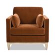 Jennifer Taylor Home 36 W Modern Burnt Orange Velvet Accent Armchair