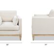 Jennifer Taylor Home Knox 36-in W Farmhouse French Beige Velvet Accent Armchair