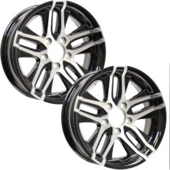 eCustomrim 2-Pack Aluminum Trailer Wheels 14X5.5 14 Inch 5 Lug 4.5 Center Altitude Black Rim 3.19 Center Bore