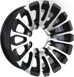 eCustomrim Aluminum Trailer Wheel 16X7 16 X 7 8 Lug 6.5 Center Avalanche Matte Black Rim 4.90 Center Bore