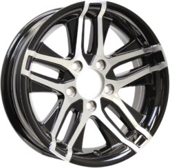 eCustomrim Aluminum Trailer Wheel 14X5.5 14 Inch 5 Lug 4.5 Inch Center Altitude Black Rim 3.19 Center Bore