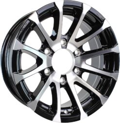eCustomrim Aluminum Trailer Wheel 16X6 16 Inch Avalanche Black 6 Lug On 5.5 Inch Center Rim 3.75 Center Bore 3640 lbs.