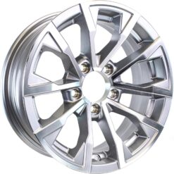 eCustomrim Aluminum Trailer Wheel 14X5.5 14 Inch Edge Silver Grey 5 Lug On 4.5 Inch Center Rim 3.19 Center Bore