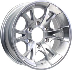 eCustomrim Aluminum Trailer Wheel 15X6 15 Inch A1411 Silver Grey 6 Lug On 5.5 Inch Center Rim, Durable Utility Trailer Wheel for Towing Applications