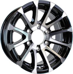 eCustomrim Aluminum Boat Camper Trailer Rim Wheel 6 Lug 15 Inch Avalanche V-Spoke Black, Durable Utility Trailer Wheel for Towing Applications