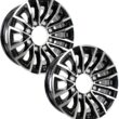 eCustomrim 2-Pack Aluminum Trailer Wheels 16X6 16 Inch Wheel Black Machined 8 Lug Rim 3.75 Center Bore