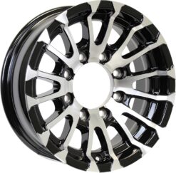 eCustomrim Aluminum Trailer Wheel 16X6 16 Inch 8 Lug 6.5 Center Avalanche Machined Black Rim