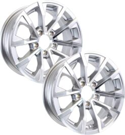 eCustomrim 2-Pack Aluminum Trailer Wheels 15X5 15 Inch Rim 3.19 Center Bore Silver Grey Machined 5 Lug
