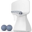 Coast Modern Poolside Basketball Hoop with Wheels - Premium Outdoor Pool Basketball Hoop with 2 Swimming Pool Basketballs and Ball Pump