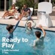 GoSports Coast Modern Poolside Basketball Hoop with Wheels - Premium Outdoor Pool Basketball Hoop with 2 Swimming Pool Basketballs and Ball Pump, White Coast Modern Poolside Basketball Hoop with Wheels - Premium Outdoor Pool Basketball Hoop with 2 Swimming Pool Basketballs and Ball Pump