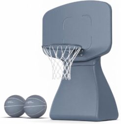 Coast Modern Poolside Basketball Hoop with Wheels - Premium Outdoor Pool Basketball Hoop with 2 Swimming Pool Basketballs and Ball Pump