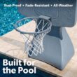 Coast Modern Poolside Basketball Hoop with Wheels - Premium Outdoor Pool Basketball Hoop with 2 Swimming Pool Basketballs and Ball Pump