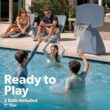 Coast Modern Poolside Basketball Hoop with Wheels - Premium Outdoor Pool Basketball Hoop with 2 Swimming Pool Basketballs and Ball Pump