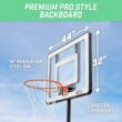 GoSports Post Up Portable Beach Basketball Hoop for Kids and Adults - Play on Grass or Sand - Includes 2 Basketballs, Pump and Accessories Tote