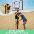 GoSports Post Up Portable Beach Basketball Hoop for Kids and Adults - Play on Grass or Sand - Includes 2 Basketballs, Pump and Accessories Tote
